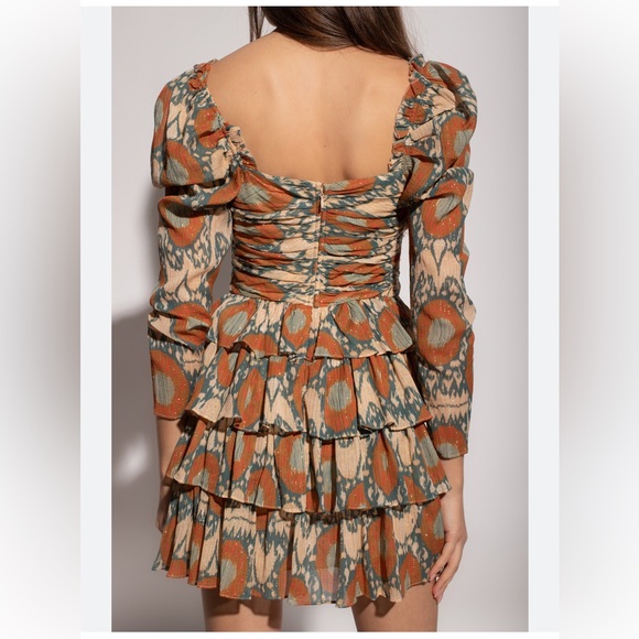 Ulla Johnson Naiya Metallic Long Sleeve Mini Dress - Picture 2 of 5